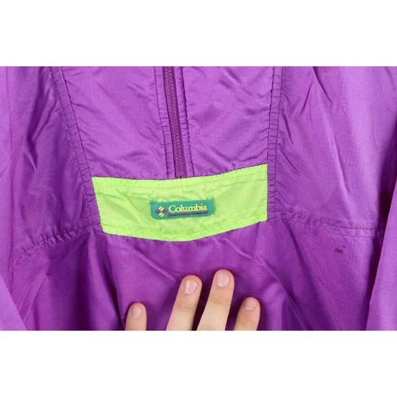 Vintage 80s Columbia Mens XL Distressed Spell Out Color Block Windbreaker Jacket - Picture 4 of 12